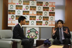 松原市長を表敬訪問！埼玉西武ライオンズ前川恭兵くん！